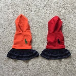 Polo dog dresses with hoods